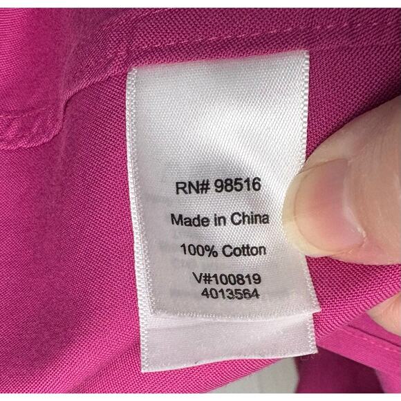 Coldwater Creek Pink Button Down, No Iron, V Neck, Pleats, Women's Size 1X 18 - Picture 4 of 5